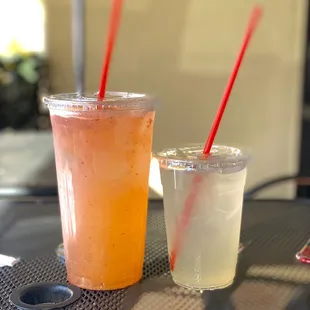 Small lemonade and Large Strawberry Basil Lemonade