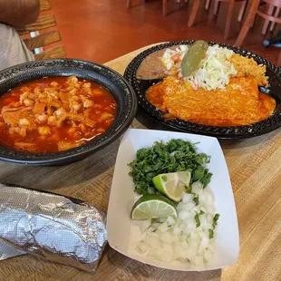 Delicious Menudo and Cheese Enchiladas