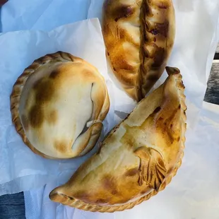 Spinach , chorizo and chicken empanadas
