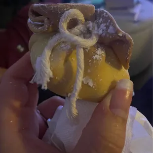 Pear almond with a rope...gross