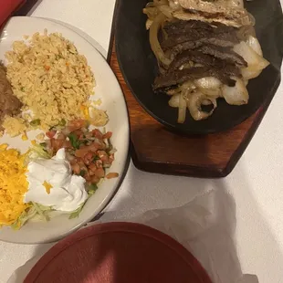 parrillada para 1, chicken fajita