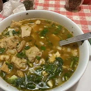 Menudo... never got jalapeños on it.. but Greta choice..