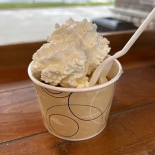 a cup of whipped cream