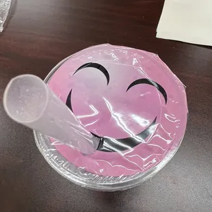 Taro Milk Tea with almond milk &amp; traditional boba