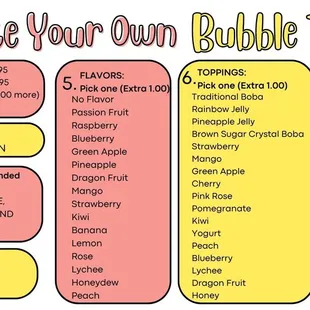 Milk teas and create your own bubble tea!