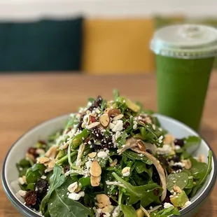 Arugula Salad and Kale smoothie