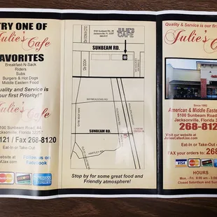 To-Go Menu (Front)