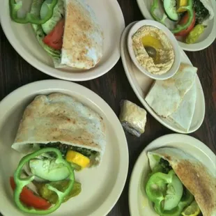 Tabouli pitas, hummus with pita @ Julie&apos;s Cafe on Sunbeam Road