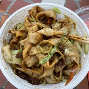 Noodles with meat and bean sauce