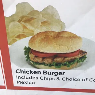 a chicken burger and chips