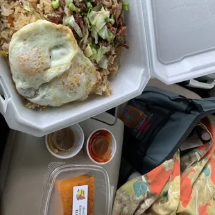 Kahlua pork, eggs, mango bibingka