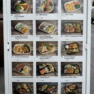 a menu for a restaurant