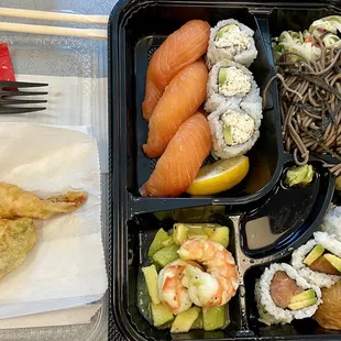 #11 - Sushi Bento Plate $15. Huge portions and fresh. Best deal in the area!