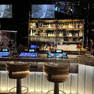 The lights are on the machine, waiting for the gaming service employee to come