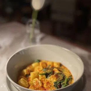 a bowl of food on a table