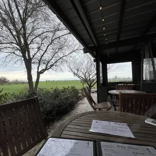 Covered outside seating