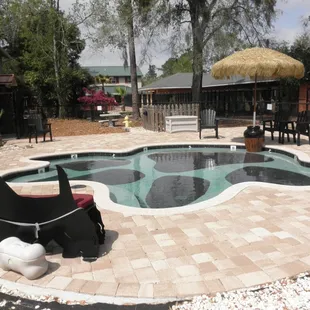 The pool in the little dog area.