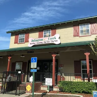 Front entrance of the doggie hotel