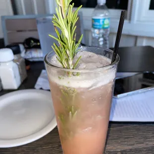 The start-cation  Strawberry rosemary infused vodka with a few additional ingredients. Delicious