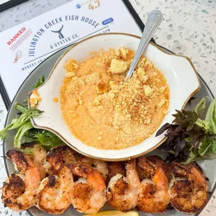 Endless Shrimp Tuesday .... Starting out with the blackened first with comforting Pimento cheese grits.