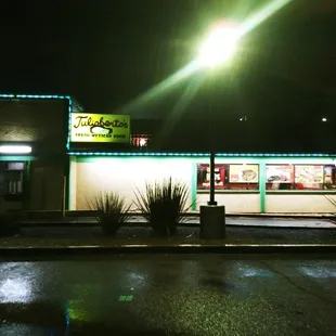 a restaurant at night