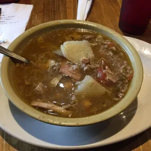 Ordered the chicken caldo for 6.99. Was delicious, and was derived pretty quickly.