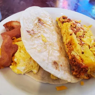 Bacon-egg-cheese and chorizo-egg-cheese