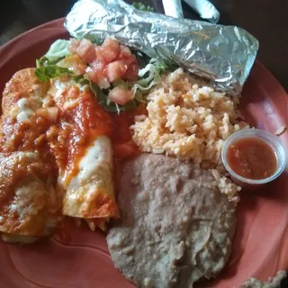 Chicken Enchilada Plate