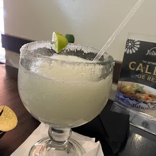 Margarita (large but justifiable becuz you can do bicep curls if you want to pick up the glass)