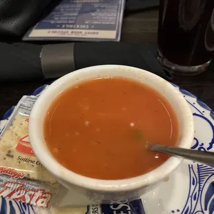 Consume soup was a little too tomatoey for me.