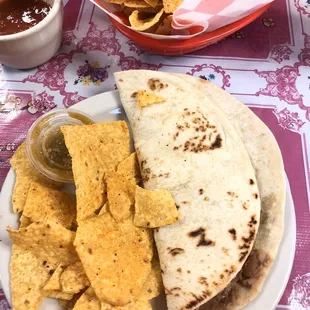 Breakfast Taco with Chips and Salsa.