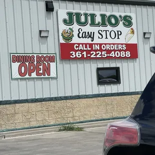 Exterior signage.