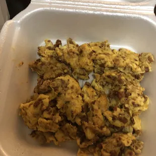 Chorizo and egg, but they forgot wrapped with tortilla :(