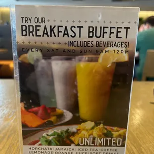 Mimosa special $7.50 bottomless! Buffet is $16.99