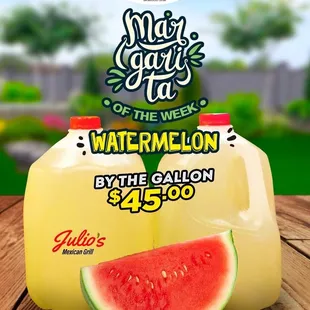 Watermelon margarita by gallon