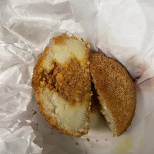 Inside of Stuffed Potato Ball