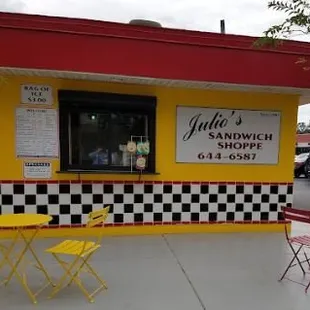 drive-thru only--or outside table or 2. pretty quick.