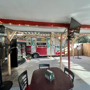 View facing the food truck