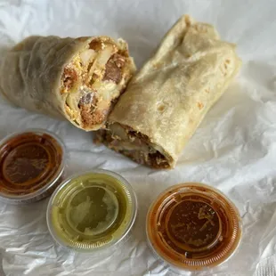 All meat breakfast burrito 11.25