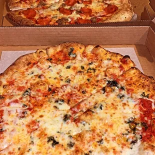 two pizzas