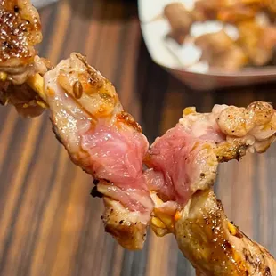 After a long wait, raw meat is served