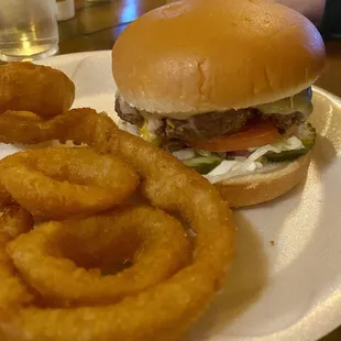 Half pound and onion rings