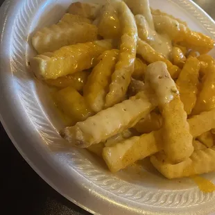 Cheesy fries. Just ok. The seasoning on the fries is good just needed more of it to stick