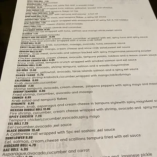 menu