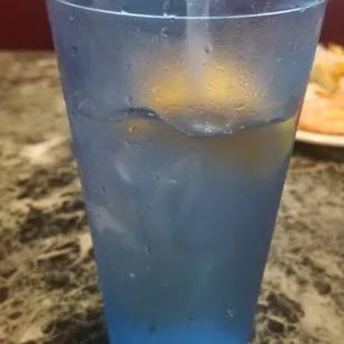Straw too short for glass.