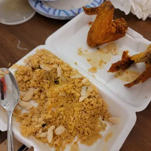 Fried rice and chicken wings