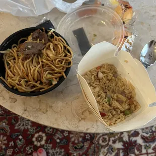 35. Beef Lo Mein and fried rice