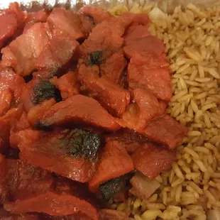 Boneless spareribs and pork fried rice
