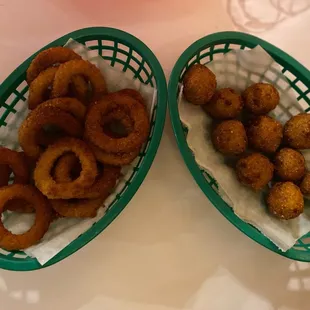 A4. Spicy Onion Rings A1. Hushpuppies
