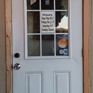 Their hours. Note that on Fridays they close between 2 and 3. (This has vexed us a couple of times when we forgot).